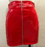 PU Leather High Waisted Mini Skirt