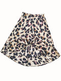 High Waisted Leopard Midi Skirt