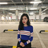 Striped Ribbed Racer Sweater