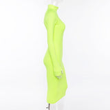 Long Sleeve Zip Up Sport Maxi Dress