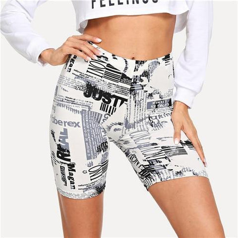 "News Headlines" Biker Shorts