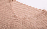 Knitted Open Zipper Sleeve Pullover