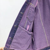 Purple Gradient Distressed Denim Jacket