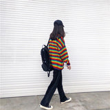 Rainbow Knitted Oversized Sweater