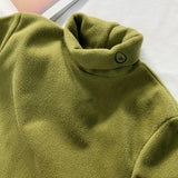 Embroidered Turtleneck Fleece Sweater