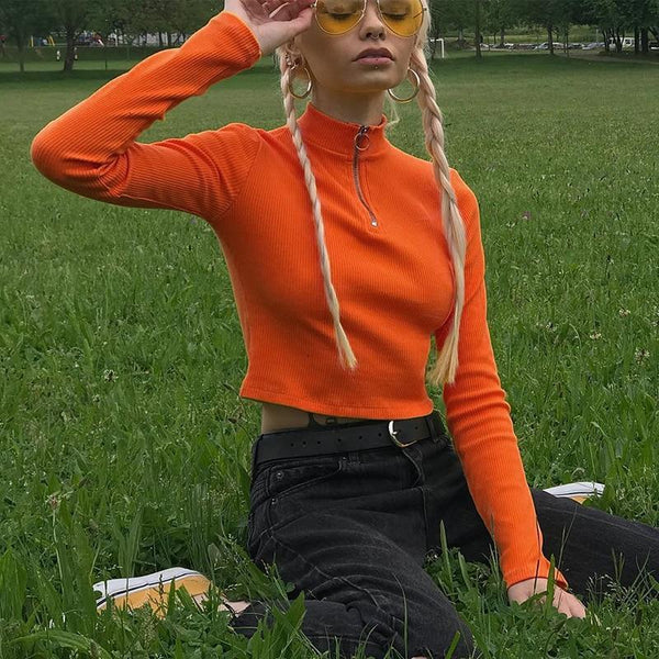 Orange neon turtleneck best sale