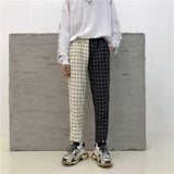 Two Tone Grid Plaid Trousers