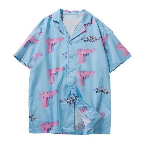 Toy Gun Printed Button Up Bahama Shirt