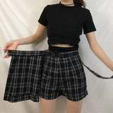 High Waisted Plaid Skirt Shorts