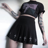 Embroidered Pleated Cross Skirt