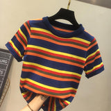 Knitted Retro Striped Top