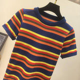 Knitted Retro Striped Top
