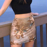 Angel Printed Mini Skirt