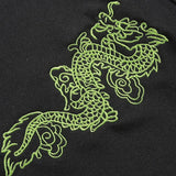 Dragon Embroidered Buckle Crop Top