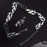 Steel Flame Choker Necklace