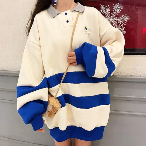 Oversized Striped Pullover