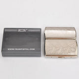 White Copper Engraved Cigarette Case - Holds 12