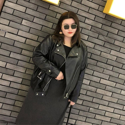 Oversized Vegan Leather Jacket