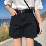 Vintage High Waist Denim Skirt